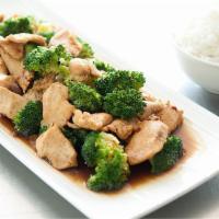 Broccoli Stir-Fry · Your choice of protein stir-fried with Fresh broccoli in a light brown sauce.