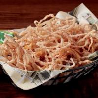 Basket of Onion Rings · Thin crispy onion rings.  400 calories.