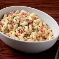 Alma's Macaroni Salad · Elbow macaroni, red onion, sweet peppers, celery, parsley, and mom's favorite mayo.  680 cal...