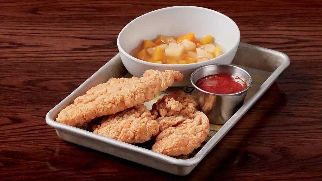 Kids Chicken Tenders · 3 chicken tenders served with your choice of sauce.  470-510 calories.