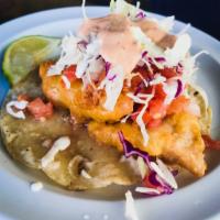 Bajamar Fish Taco · Battered or Grilled fish topped with cabbage, pico de gallo, & chipotle and aioli sauce.