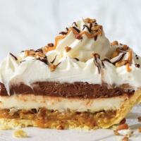 Caramel Pecan Silk Supreme Pie Slice · A rich and decadent pie featuring a layer of our classic French Silk, a creamy supreme filli...