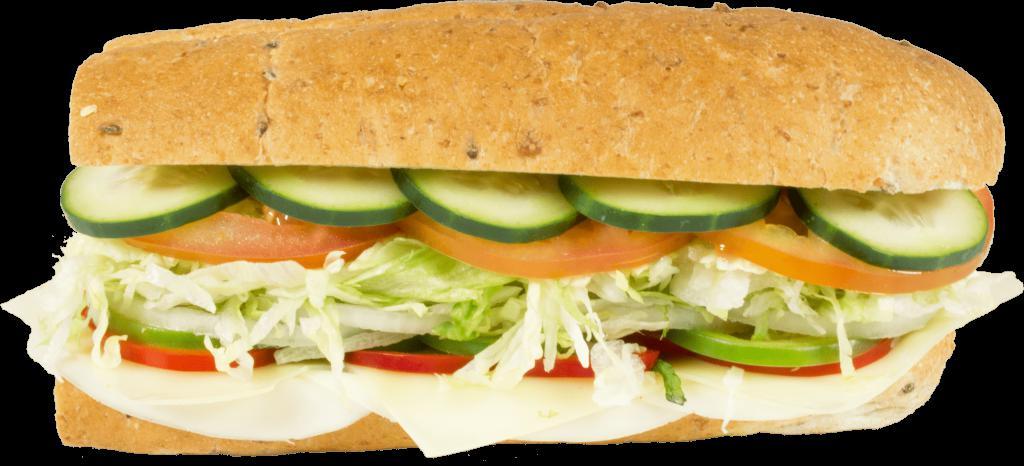 Garden Vegetable Sub Combo Meal · Red & Green Peppers, Onion, Lettuce, Tomato, Cucumber, Swiss American Cheese & Provolone Cheese on White Roll. 350-1100 Cal.