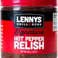 Lennys Signature Hot Pepper Relish · Spice up your life with a jar of hot pepper relish! 0 cal.