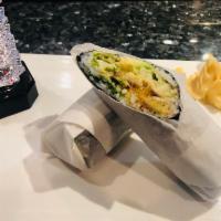 Shrimp Tempura Burrito · Served with avocado, cucumber, lettuce with mayo and eel sauce.