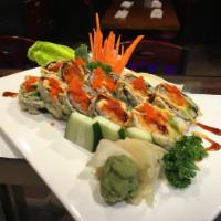 Spicy Girl Roll · 10 pieces. Spicy tuna, spicy salmon, spicy yellowtail and avocado deep fried with special sa...
