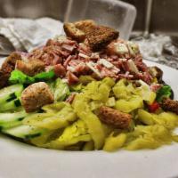 Antipasto Salad ·  A Feast of Italian Meats, Hard Italian Salami, Genoa Salami, Cotto salami, Mortadella and C...