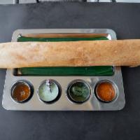 Podi Dosa · Spiced up rice crepe. South Indian rice crepe made from fermented rice and black gram batter...