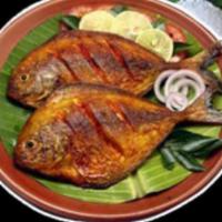 Meen Varuval Pomfret · Mildly spiced deep fried fish. Fish pomfret marinated in spices and shallow fried per coasta...