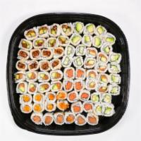 Best Trad Room Platter · 2 Spicy Tuna Rolls, 2 Salmon Rolls , 2 Avocado Rolls , 2 Shrimp Tempura Rolls