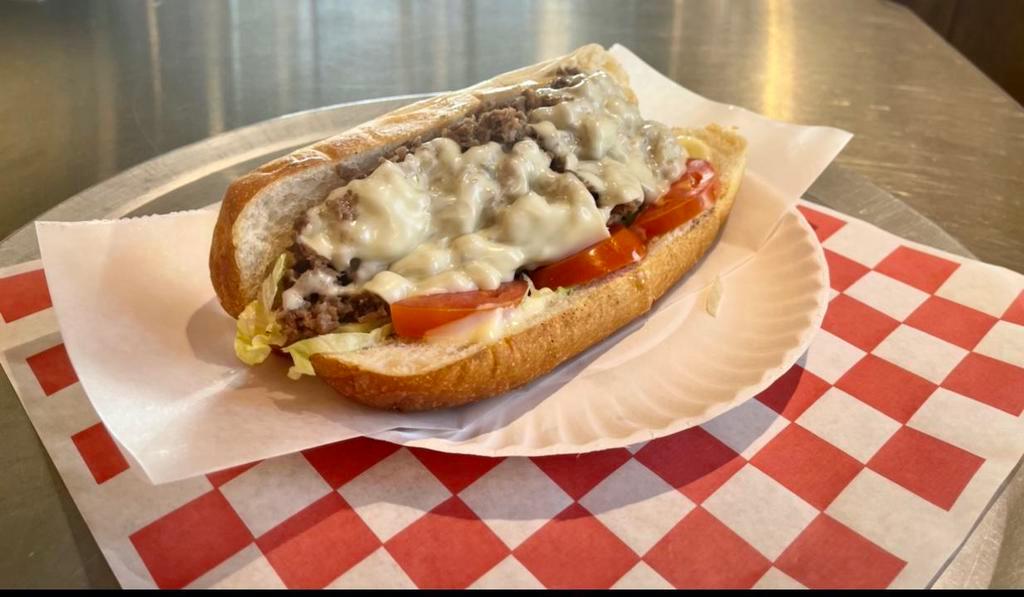 Philly Cheesesteak Sub · Marinated steak, white American cheese and onion.