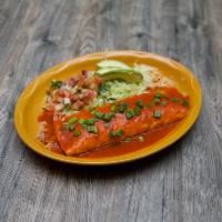 Chimichanga El Paso Lunch · Choice of chicken, ground beef, or shredded beef stuffed in a large flour tortilla. Fried to...