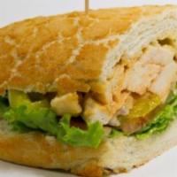 8. The Gold Rush Sandwich · Marinated chicken, hot sauce, bomb sauce, and pepper jack cheese.