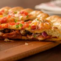 Chicago-Style Stuffed Pizza (Baking Required) · Two layers of Original Crust stuffed with Pepperoni, Italian Sausage, Ground Beef, Mixed Oni...