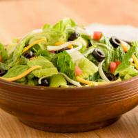 Garden Salad · Romaine, Green Peppers, Tomatoes, Black Olives, Mozzarella and Cheddar