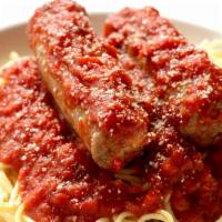 Spaghetti Sausage · 2 sausage links served over pasta with homemade tomato sauce