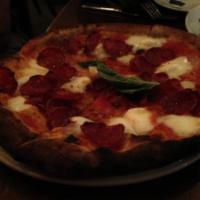Diavola Pizza · Tomato sauce, mozzarella, Italian spicy salami, basil. 