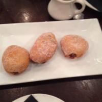 Zeppole with Nutella · deep fried dough stuffed with Nutella coated with sugar
