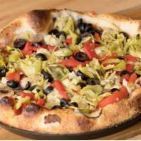 Large Kaya · No cheese. Roasted red peppers, onions, black olives, mushrooms, pepperoncini, artichoke hea...