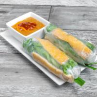 Spring Rolls · Goi cuon. 2 pieces. Peanut allergies. Lettuce, bean sprouts, cilantro and chive, served with...