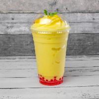 Sony Surprise Smoothie · Mango, passion fruit, peach, and mint.