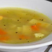 Bowl Of Chicken Noodle · Classic soup with chicken, celery, carrots, and onions.