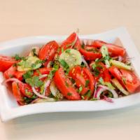 Georgian Style Cucumber and Tomato Salad with herbs  · 