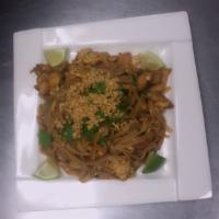 LM7. Pad Thai · Select chicken, beef, pork, or vegetable. Hot and spicy.
