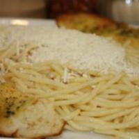 White Spaghetti · Spaghetti pasta tossed with butter and mizithra cheese.