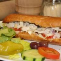 Chicken Ranch Sandwich · Chicken breast, bacon, onions and tomatoes with ranch dressing.