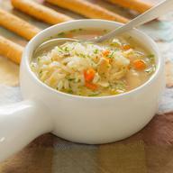 17. Chicken Rice Soup · With crispy noodles. 