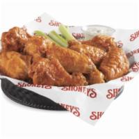 Shoney's Wings · Chicken wings served with celery and choice of bleu cheese or ranch and choice of sauce.