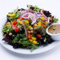 Verde Salad · Red leaf lettuce, chick peas, diced sweet peppers and red onions tossed with balsamic vinaig...