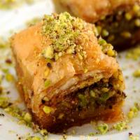 Bakalva · Yes, made form scratch with 50 layers of phyllo dough, filled with 3 layers of walnuts and t...