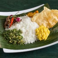 Rice and Curry · Very Traditional Sri Lankan meal in day to day life. Basmathi steamed rice served with 3 sea...