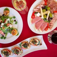 Cold Cuts · Plate of salami, prosciutto, mortadella, aged provolone, Romano cheese, Kalamata and green o...