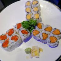 Spicy Maki Combo · Spicy tuna roll, spicy salmon roll and spicy white tuna roll. Served with miso soup or salad.