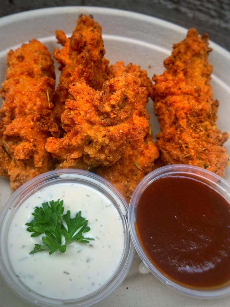 Southern Fried Chik’n Strips  · BBQ sauce & ranch.