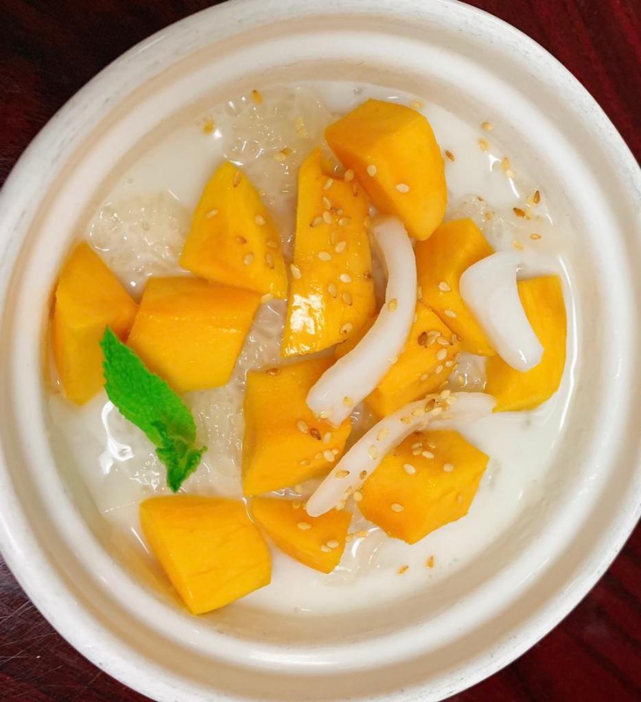Mango Sticky Rice · Sweet coconut rice with fresh mango.