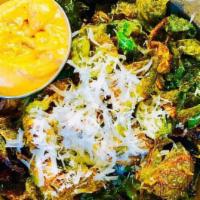 Crispy Brussel Sprouts · Parmesan cheese, aioli sauce