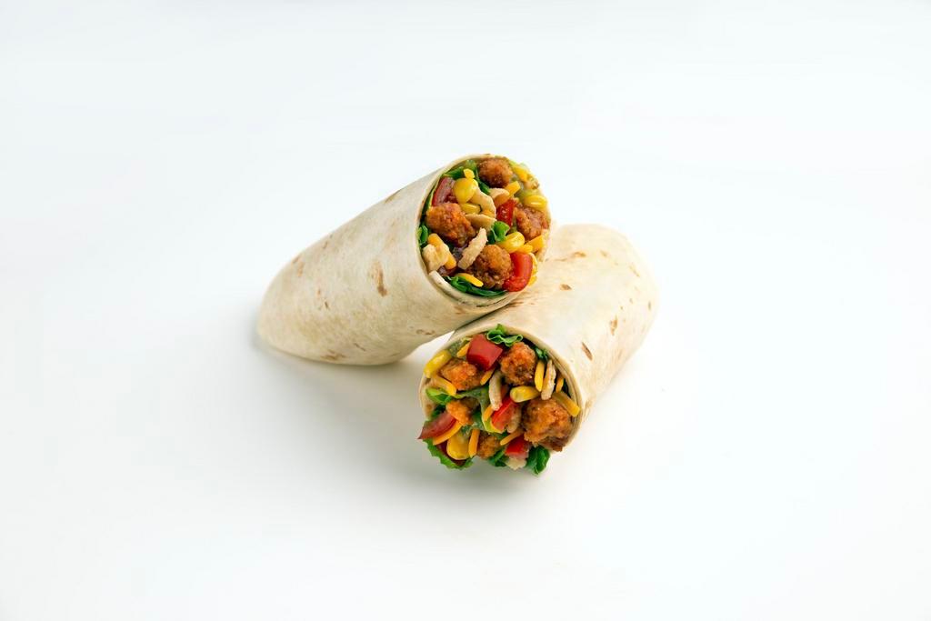 Smoky BBQ Crispy Chicken Wrap · This Chef-inspired Signature starts with a recommended base of Romaine/Iceberg Blend. It is served with Smoky BBQ Crispy Chicken, Diced Tomatoes, Sweet Corn, Cheddar Cheese and Onion Crisps. We recommend our Ranch dressing.