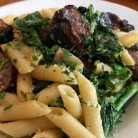 Penne with Brocoli Rabe and Italian Sausage · Sauteed in a garlic olive oil. Served over pasta with a side of bread.