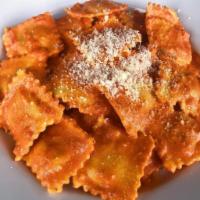 Ravioli · Mead or cheese with Grandma Millie's marinara. Served with a side salad and bread.
