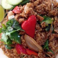 Spicy Basil Leaves Fried Rice · Thai basil has a unique pungent flavor that is both spicy and sharp. Choose Beef, Chicken, V...