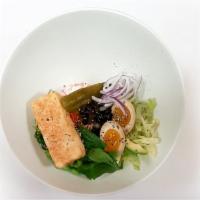 8.  Vegetarian Poke Bowl · Tofu, bok choy, mushroom, egg, onion, pickled cucumber, sweet corn

