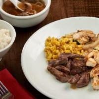 Kids Combination Filet Mignon & Chicken · Tenderloin & Chicken breast and mushrooms with butter and sesame seeds.
