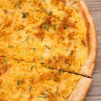 Mac and Cheese Pie · Our 3 blended cheese sauce with elbow pasta, topped with bread crumbs.