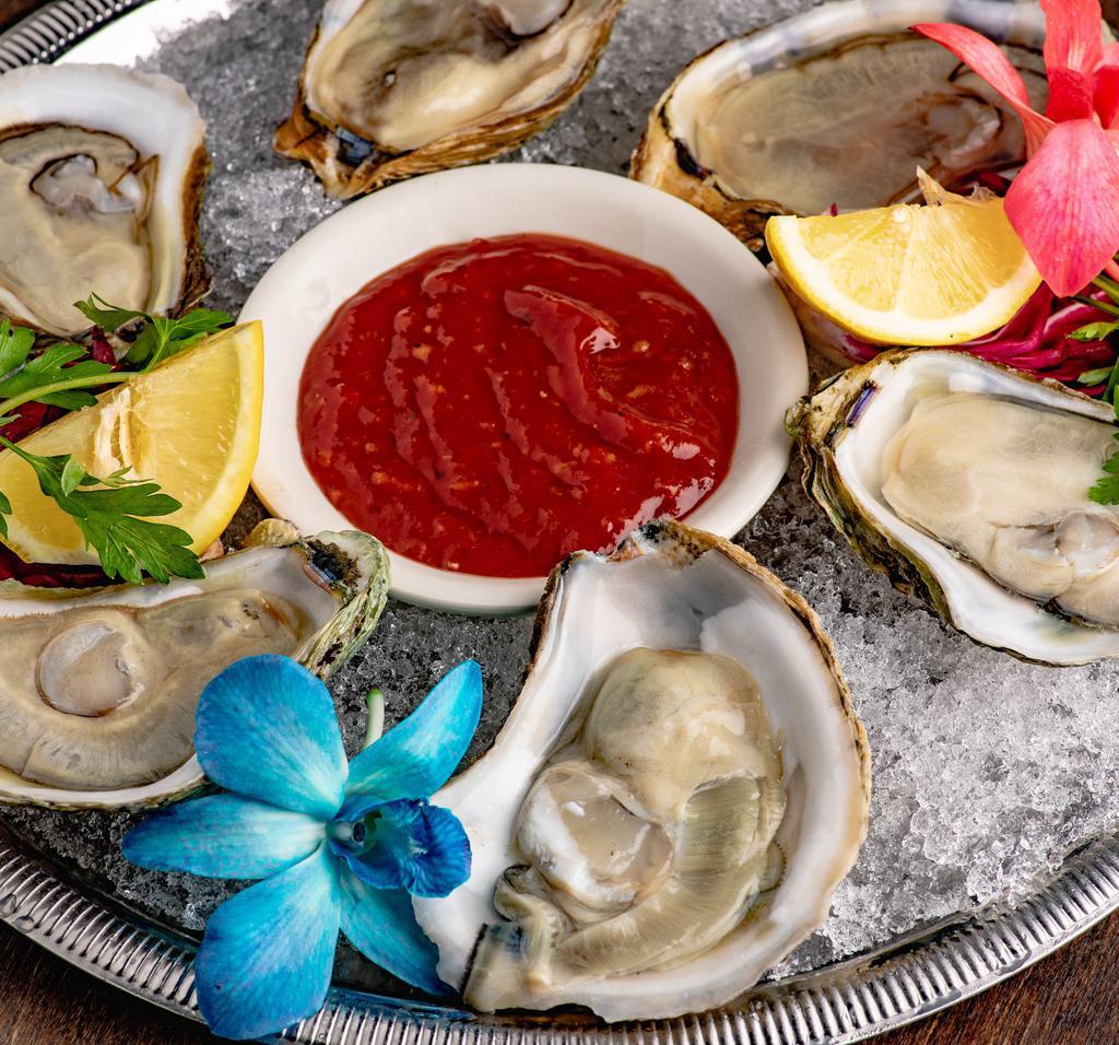 6 Fresh Oysters on the 1/2 Shell · 