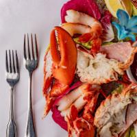 Seafood Platter · Per person. includes a 1/2 lobster, jumbo shrimp, and jumbo lump crab meat.