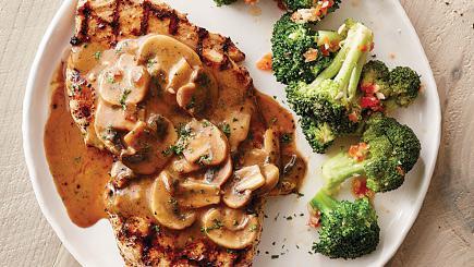 Chicken Marsala · Wood-grilled and topped with mushrooms and our Lombardo Marsala wine sauce.